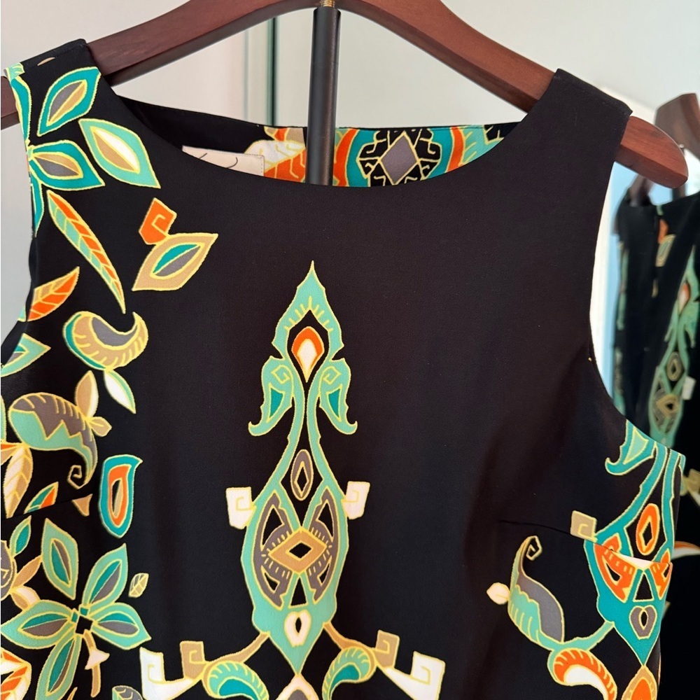 Kim Rogers Black and Green Sleeveless Sheath Mini Dress Size 12 - Picture 5 of 13
